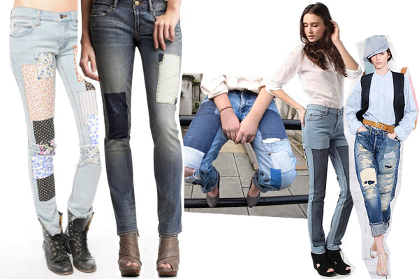 thoi trang jean - Nổi loạn thu 2014 cùng thời trang patch work denim