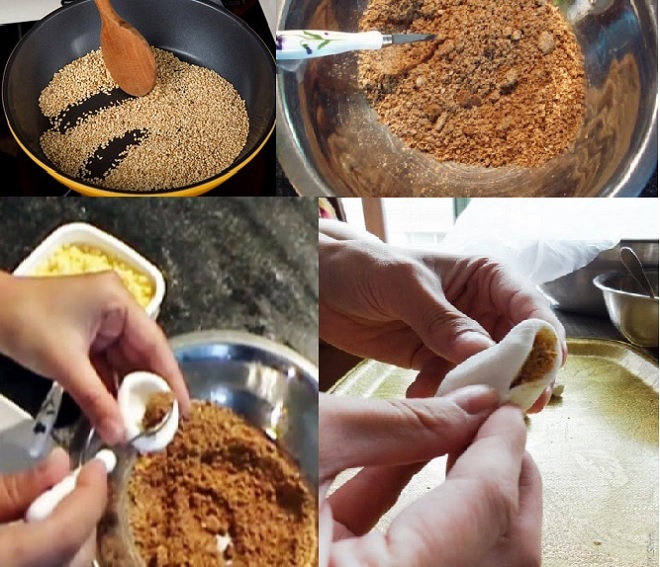 lam nhan va goi banh - Cách làm bánh trung thu Hàn Quốc bằng phương pháp hấp mới lạ