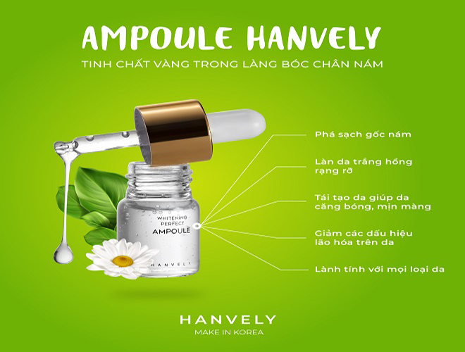 Serum Hanvely chua nhieu tinh chat quy - Serum trị nám đốm nâu Hanvely dùng hiệu quả như thế nào