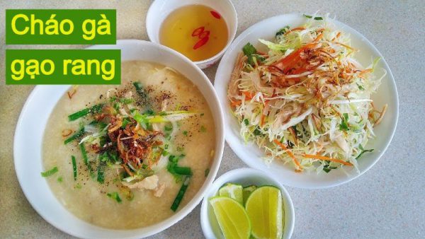 Chao ga gao rang 8 600x338 - Top 9 cách nấu cháo gà thơm ngon, đầy đủ dinh dưỡng cho gia đình