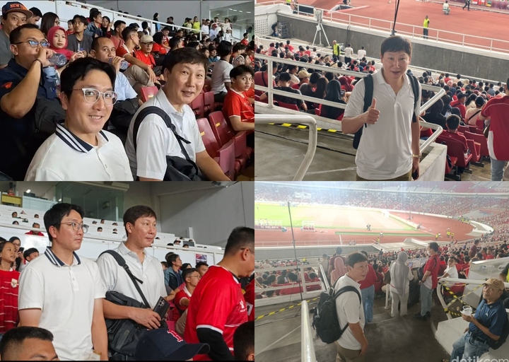 HLV Kim Sang-sik đến xem Indonesia thi đấu